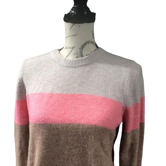 Old Navy Pink and Brown Color Block Sweater Medium - Picture 10 of 12